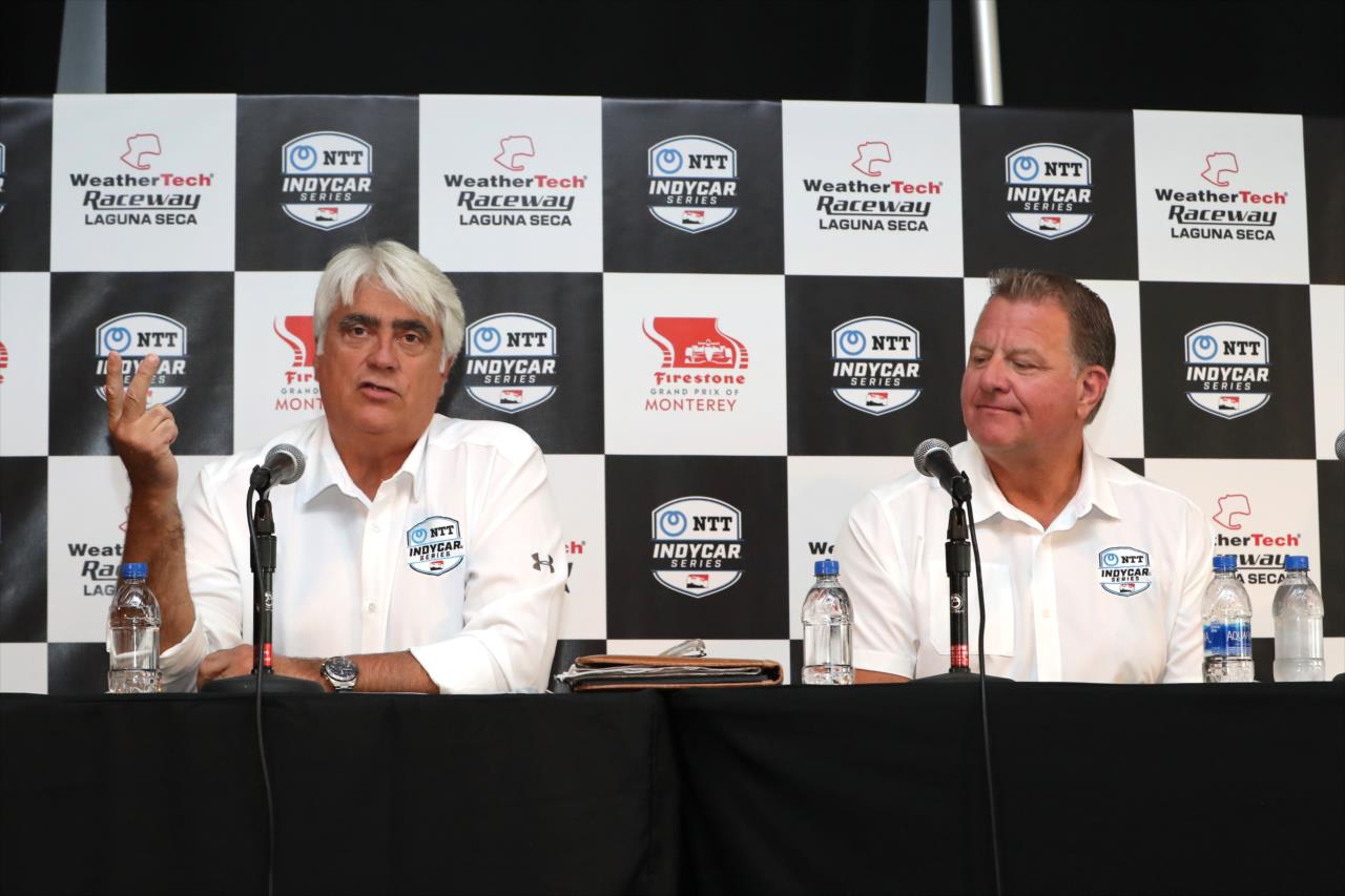 Mark Miles, IndyCar CEO with Jay Frye, IndyCar President -- Photo by: Chris Owens