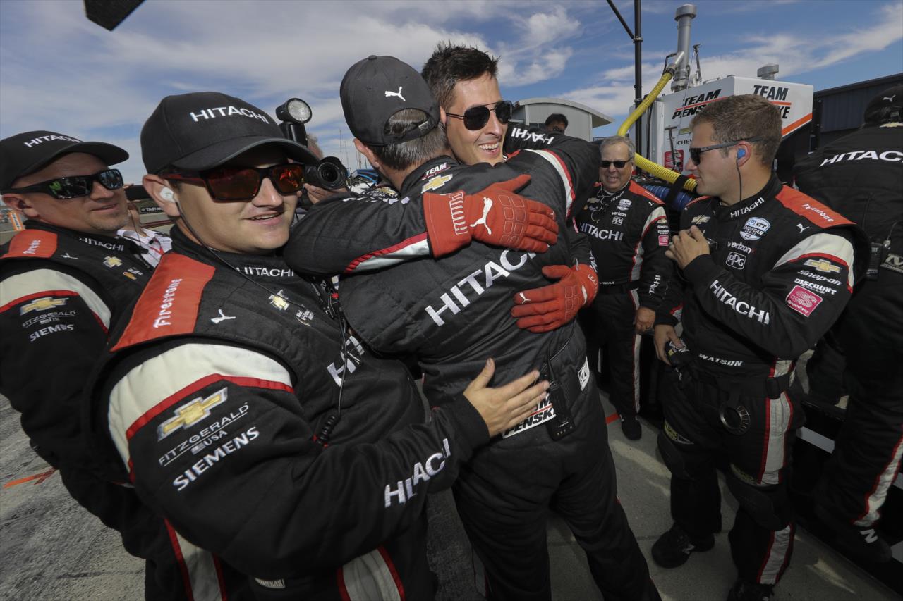 Team members on Josef Newgarden's No. 2 car celebrate winning the 2019 NTT IndyCar Series Championship -- Photo by: Chris Owens
