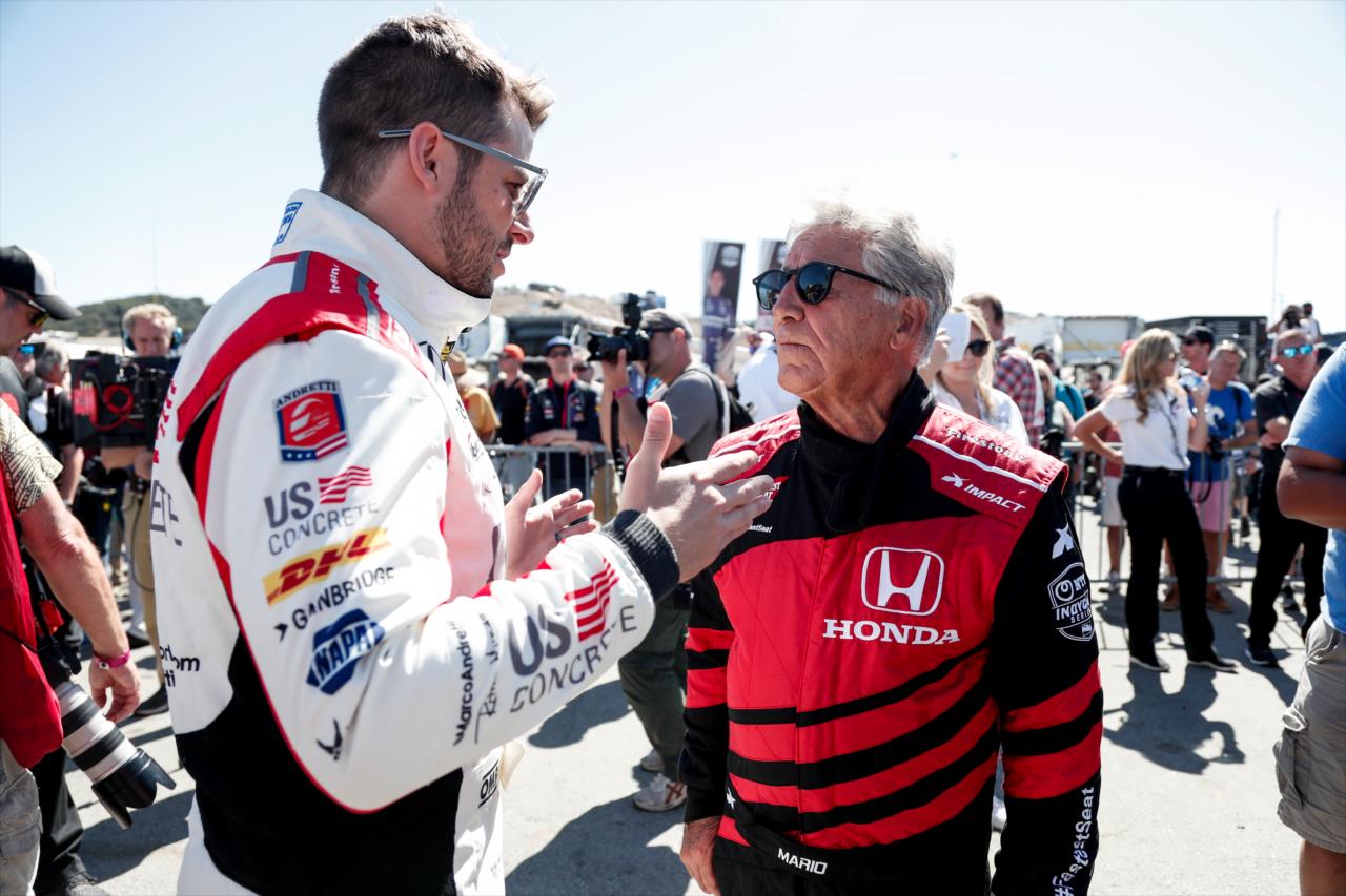 Marco Andretti with his grandfather Mario -- Photo by: Joe Skibinski