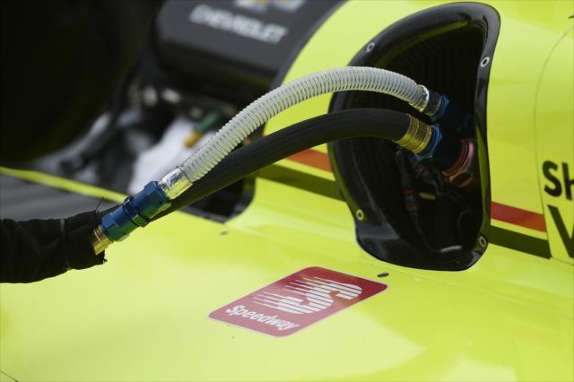The No. 22 Menards Chevrolet of Simon Pagenaud sports the Speedway logo as the official fuel of INDYCAR during the team test at WeatherTech Raceway Laguna Seca -- Photo by: Chris Owens