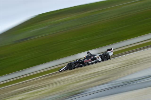 Spencer Pigot races toward Turn 10 during the team test at WeatherTech Raceway Laguna Seca -- Photo by: Chris Owens