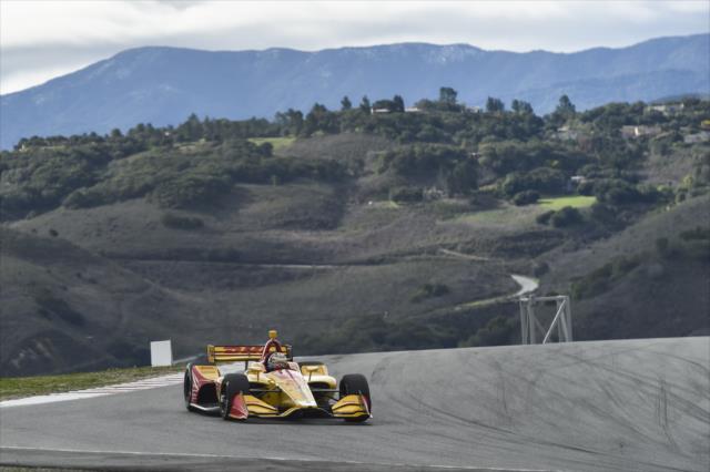 Ryan Hunter-Reay sets up for the Carousel (Turns 8-8A) during the team test at WeatherTech Raceway Laguna Seca -- Photo by: Chris Owens