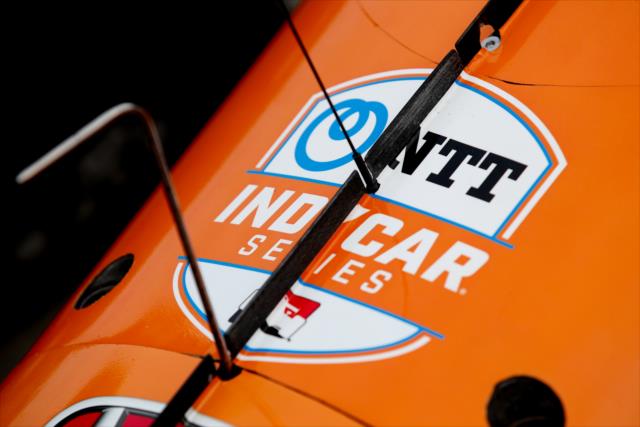 The NTT IndyCar Series logo on the nosecone of the No. 9 PNC Bank Honda of Scott Dixon during the team test at WeatherTech Raceway Laguna Seca -- Photo by: Joe Skibinski