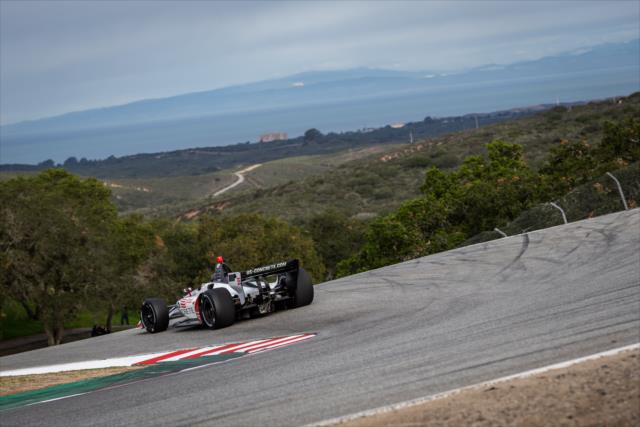 Marco Andretti dives into the Corkscrew (Turns 8-8A) during the team test at WeatherTech Raceway Laguna Seca -- Photo by: Stephen King