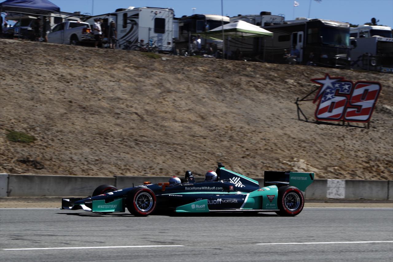 Mario Andretti and Tanner Buchanan in the Ruoff Fastest Seat in Sports - Firestone Grand Prix of Monterey -- Photo by: Chris Jones