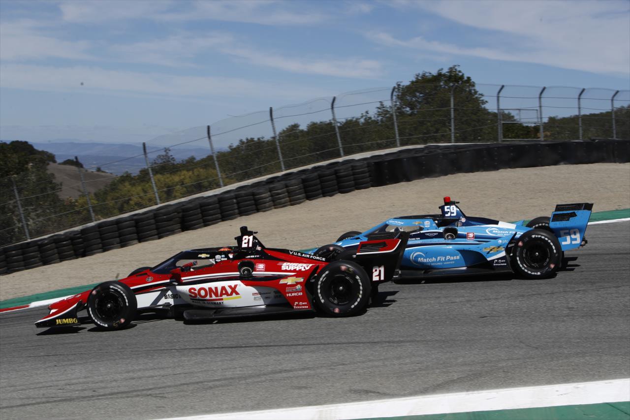 Rinus VeeKay and Max Chilton - Firestone Grand Prix of Monterey -- Photo by: Chris Jones