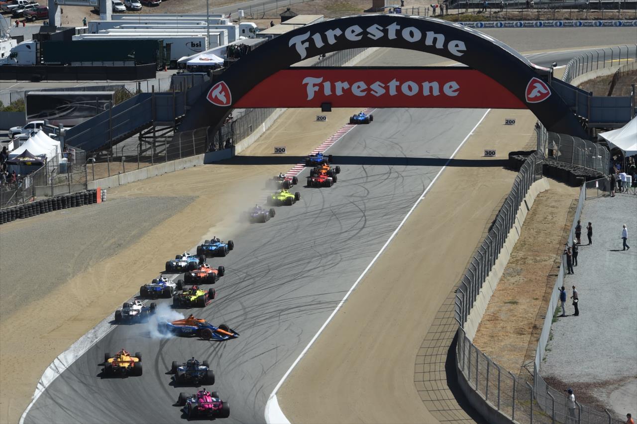 Turn 3 at the start - Firestone Grand Prix of Monterey -- Photo by: Chris Owens