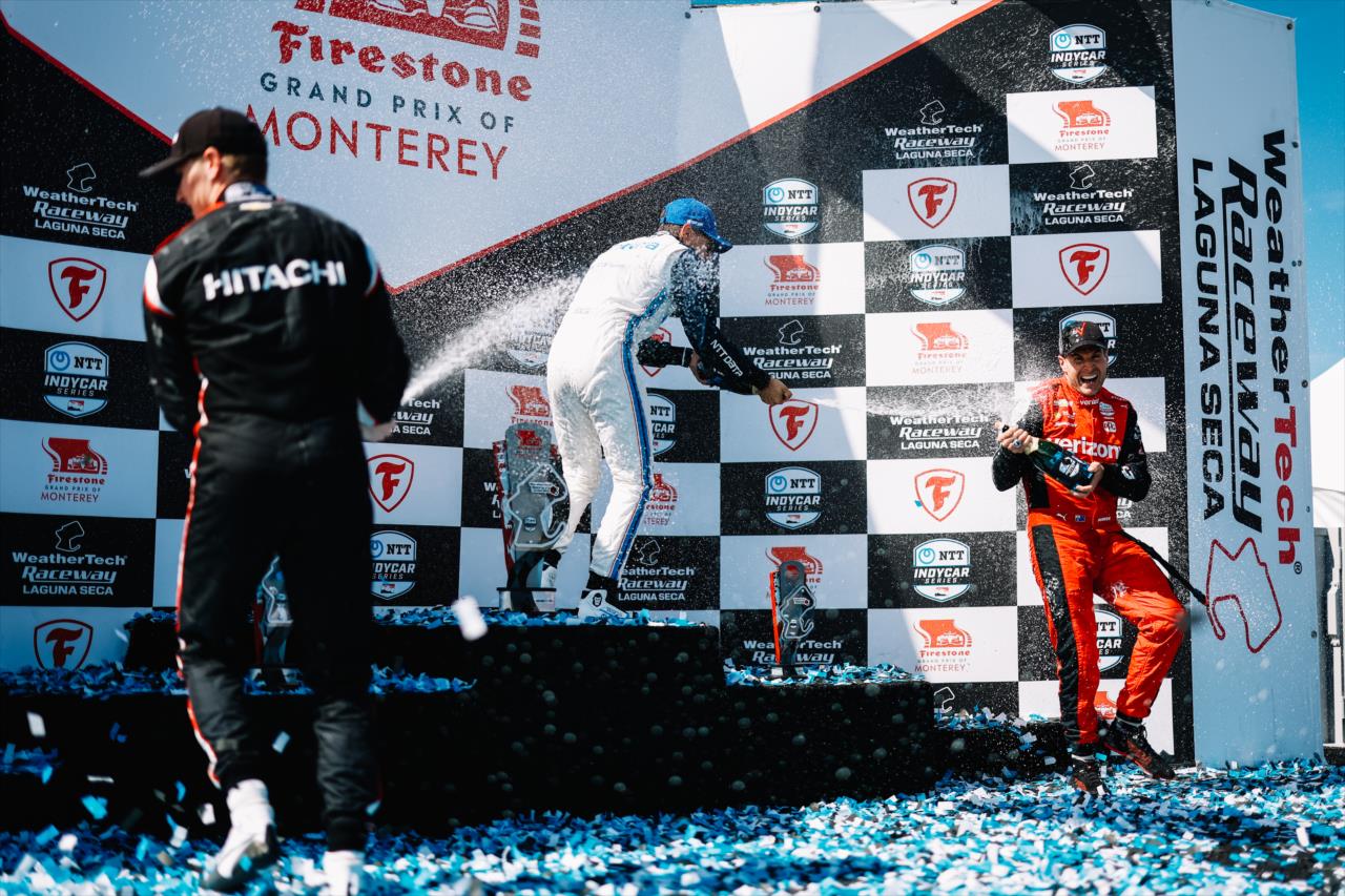Josef Newgarden, Alex Palou and Will Power - Firestone Grand Prix of Monterey - By: Joe Skibinski -- Photo by: Joe Skibinski