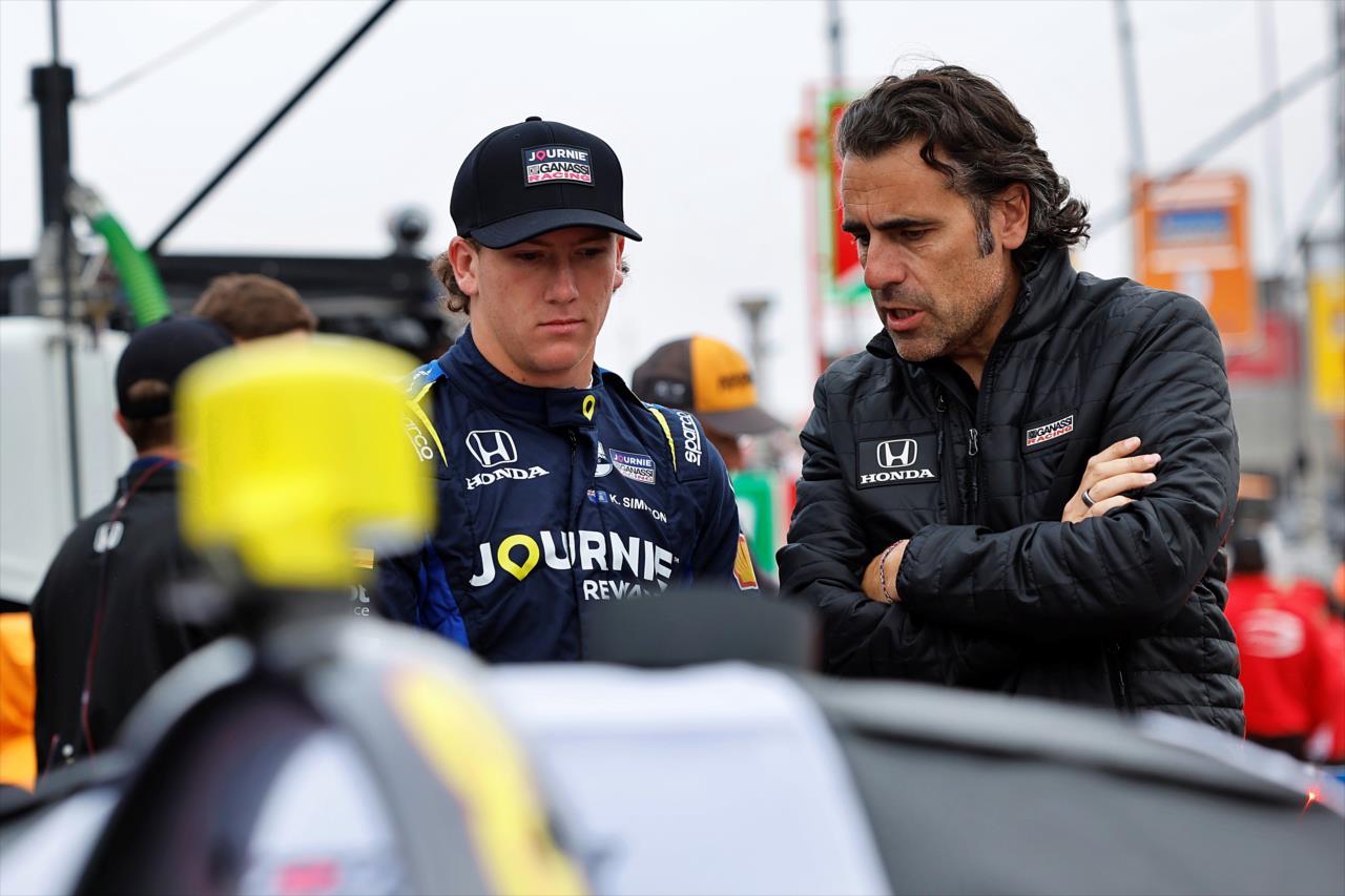Kyffin Simpson and Dario Franchitti - Java House Grand Prix of Monterey - By: Paul Hurley -- Photo by: Paul Hurley