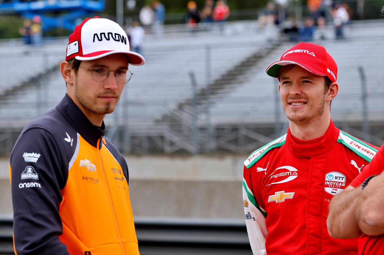 Christian Lundgaard and Callum Ilott - Java House Grand Prix of Monterey - By: Paul Hurley -- Photo by: Paul Hurley