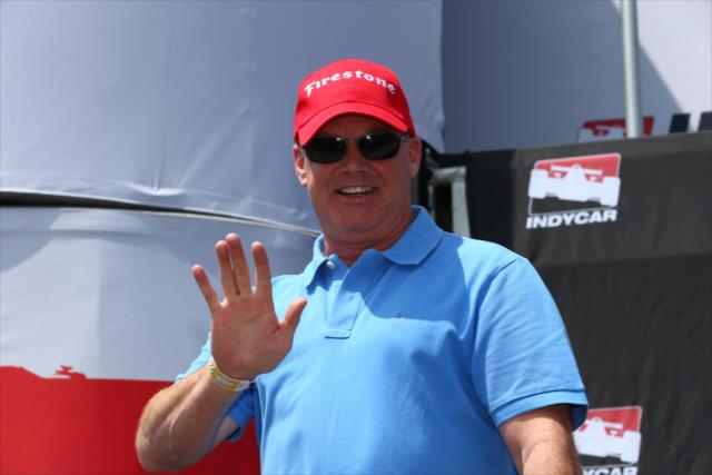 Al Unser Jr. waives to the crowd at Long Beach -- Photo by: Chris Jones
