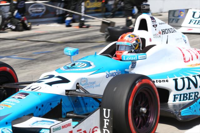James Hinchcliffe peels out of pitlane during the Toyota Grand Prix of Long Beach -- Photo by: Chris Jones