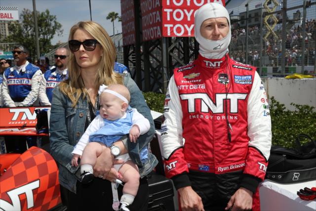 Ryan Briscoe and his family before the start of the Toyota Grand Prix of Long Beach -- Photo by: Chris Jones