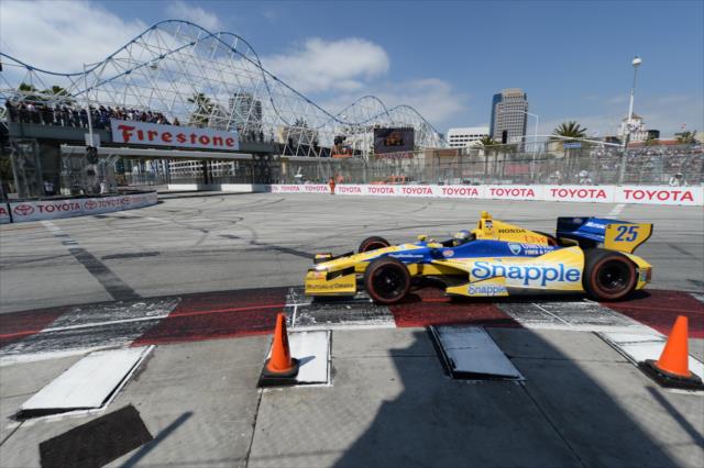 Marco Andretti rolls into Turn 1 during the 40th Toyota Grand Prix of Long Beach -- Photo by: John Cote