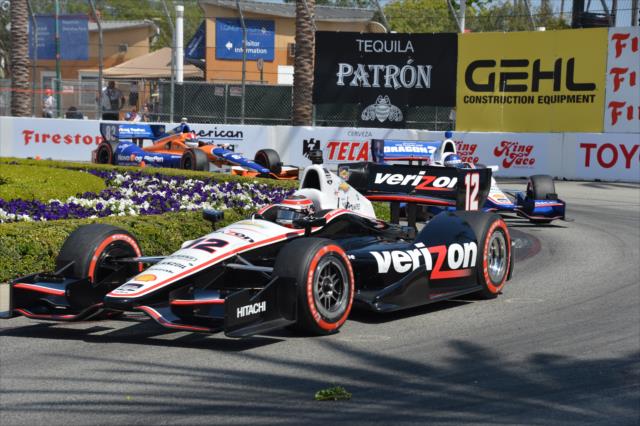 Will Power around the fountain turn during the Toyota Grand Prix of Long Beach -- Photo by: John Cote
