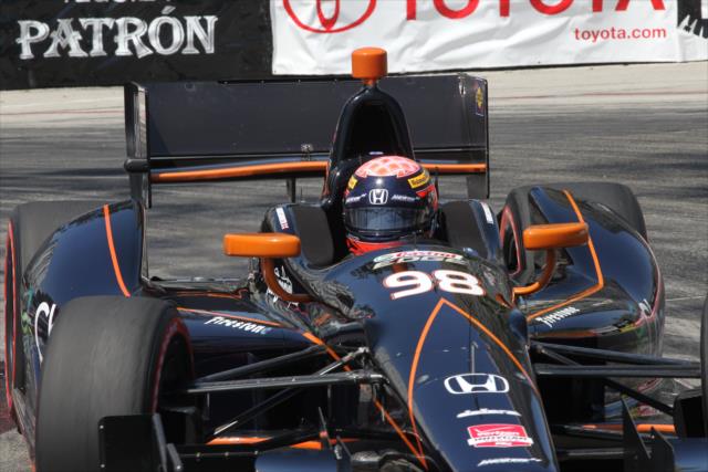 Jack Hawksworth on course during the final warmup at Long Beach -- Photo by: Richard Dowdy