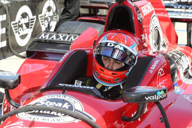 Graham Rahal sits in his Honda machine prior to practice for the Toyota Grand Prix of Long Beach -- Photo by: Chris Jones