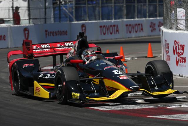Sebastian Saavedra exits Turn 10 during practice for the Toyota Grand Prix of Long Beach -- Photo by: Chris Jones
