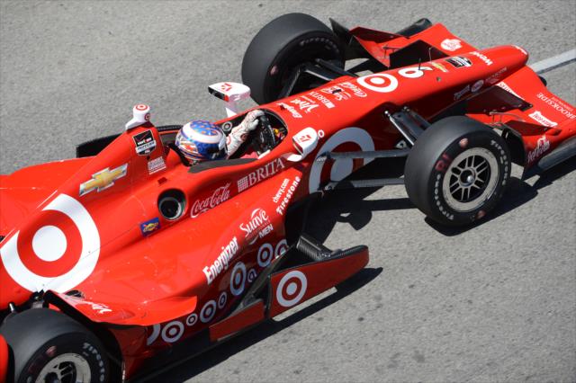 Scott Dixon heads toward Turn 5 during practice for the Toyota Grand Prix of Long Beach -- Photo by: Chris Owens