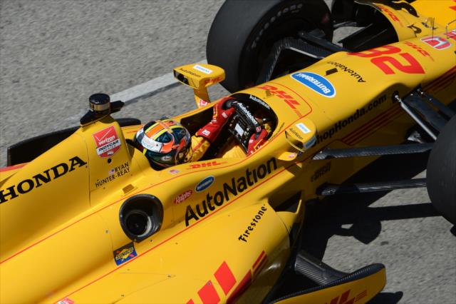 Ryan Hunter-Reay streaks toward Turn 5 during practice for the Toyota Grand Prix of Long Beach -- Photo by: Chris Owens