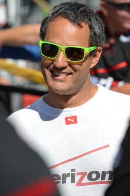 Juan Pablo Montoya on pit lane following practice for the Toyota Grand Prix of Long Beach -- Photo by: Chris Owens