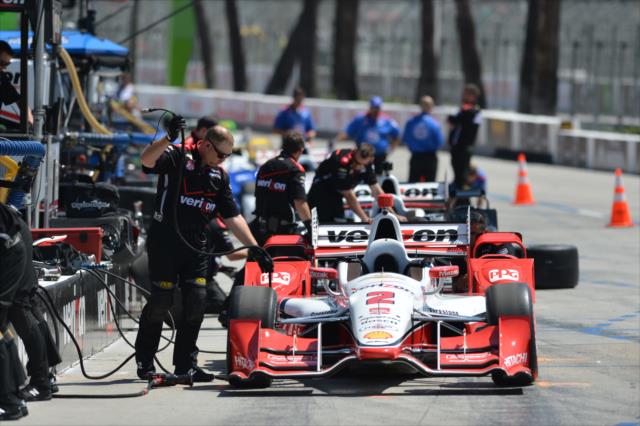 Team Penske sets up Juan Pablo Montoya's Chevrolet prior to practice for the Toyota Grand Prix of Long Beach -- Photo by: John Cote