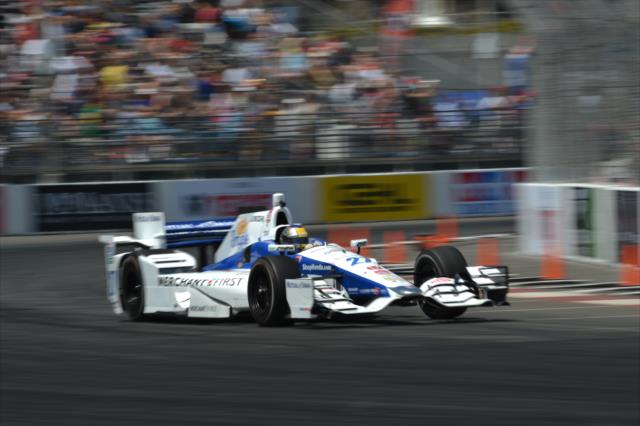 Marco Andretti exits Turn 10 during practice for the Toyota Grand Prix of Long Beach -- Photo by: John Cote