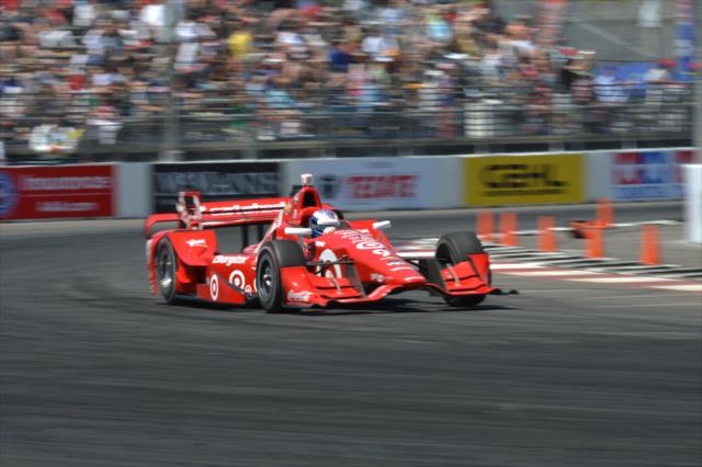 Scott Dixon exits Turn 10 during practice for the Toyota Grand Prix of Long Beach -- Photo by: John Cote