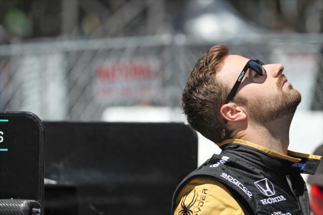 James Hinchcliffe prepares for practice for the Toyota Grand Prix of Long Beach -- Photo by: Richard Dowdy