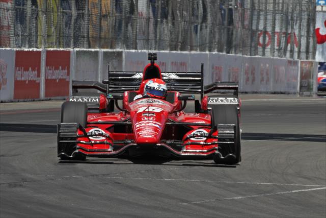 Graham Rahal makes his approach to Turn 10 during practice for the Toyota Grand Prix of Long Beach -- Photo by: Richard Dowdy