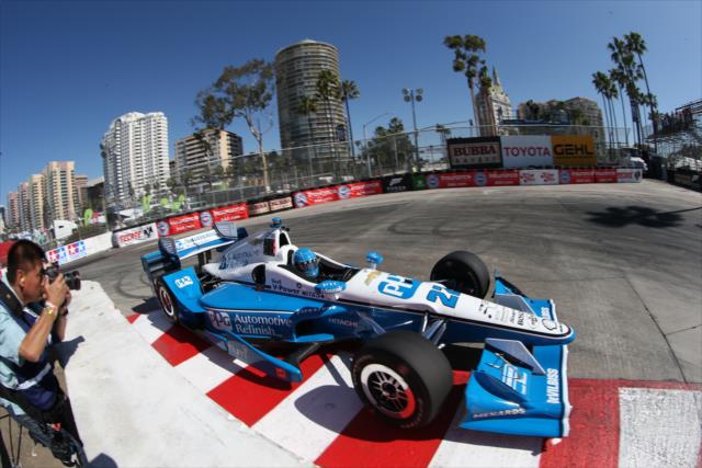 Simon Pagenaud navigates the Turn 11 hairpin during practice for the Toyota Grand Prix of Long Beach -- Photo by: Chris Jones