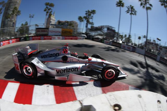 Will Power navigates the Turn 11 hairpin during practice for the Toyota Grand Prix of Long Beach -- Photo by: Chris Jones