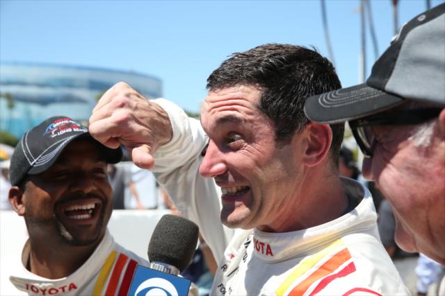 Alfonso Ribeiro and Max Papis are interviewed following the Toyota Celebrity Pro-Am Race on the Streets of Long Beach -- Photo by: Chris Jones