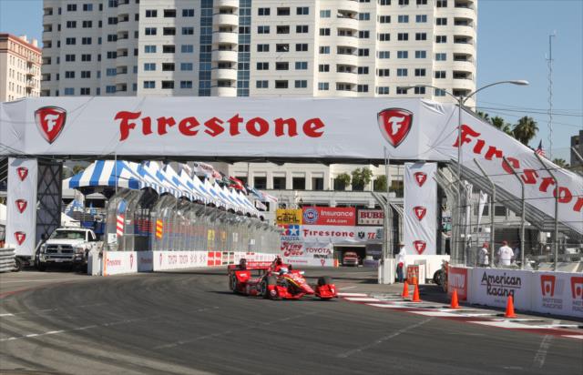 Scott Dixon rolls into Turn 10 during practice for the Toyota Grand Prix of Long Beach -- Photo by: Richard Dowdy
