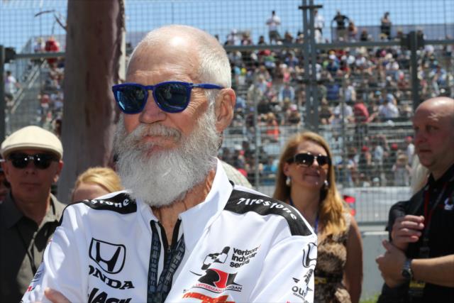 Team Owner David Letterman on pit lane during pre-race festivities for the Toyota Grand Prix of Long Beach -- Photo by: Chris Jones