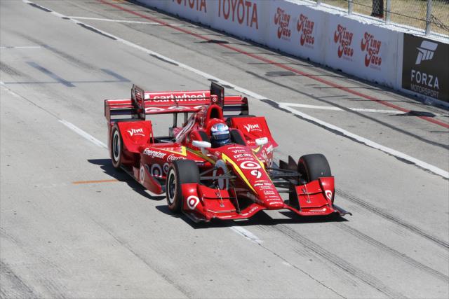 Scott Dixon rolls down the frontstretch during the Toyota Grand Prix of Long Beach -- Photo by: Chris Jones