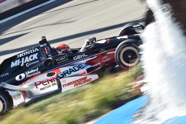 Graham Rahal navigates the Turn 2-3 Fountain complex during the Toyota Grand Prix of Long Beach -- Photo by: Chris Owens