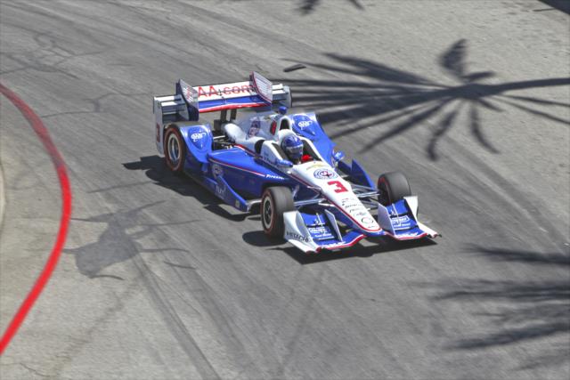 Helio Castroneves rolls through the Turn 2-3 Fountain complex during the Toyota Grand Prix of Long Beach -- Photo by: Richard Dowdy