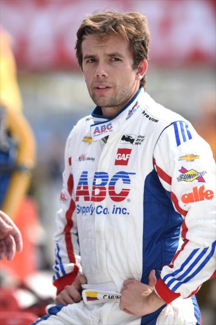 Carlos Munoz looks down pit lane prior to the start of the Toyota Grand Prix of Long Beach -- Photo by: Christopher Owens