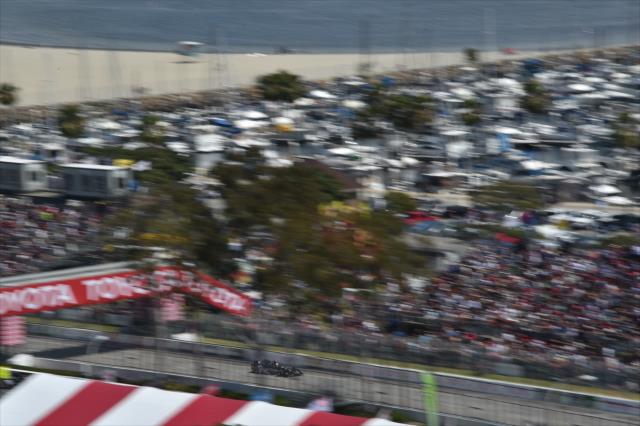 Graham Rahal flies down the frontstretch during the 2017 Toyota Grand Prix of Long Beach -- Photo by: Christopher Owens