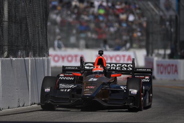James Hinchcliffe on course during the Toyota Grand Prix of Long Beach -- Photo by: Christopher Owens