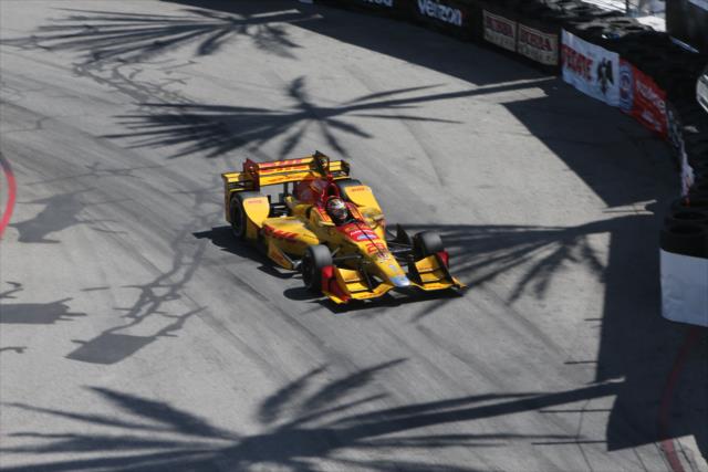 Ryan Hunter-Reay sets up for Turn 3 during the Toyota Grand Prix of Long Beach -- Photo by: Richard Dowdy