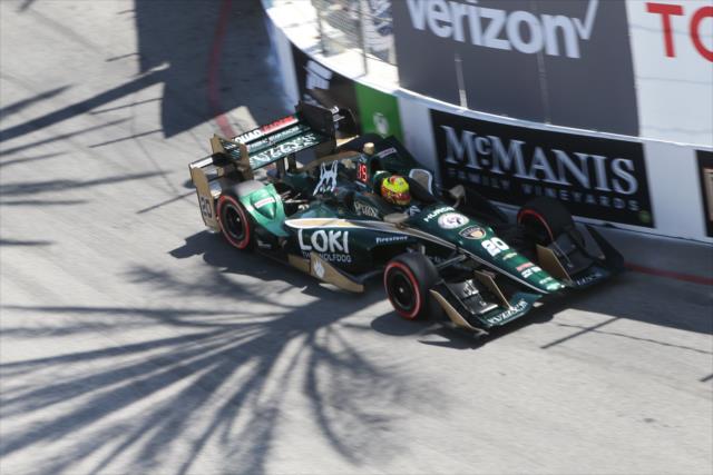 Spencer Pigot apexes Turn 3 during the Toyota Grand Prix of Long Beach -- Photo by: Richard Dowdy