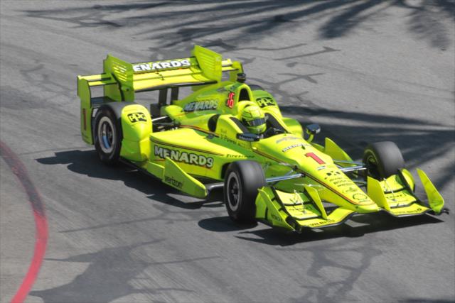 Simon Pagenaud sets up for Turn 3 during the Toyota Grand Prix of Long Beach -- Photo by: Richard Dowdy