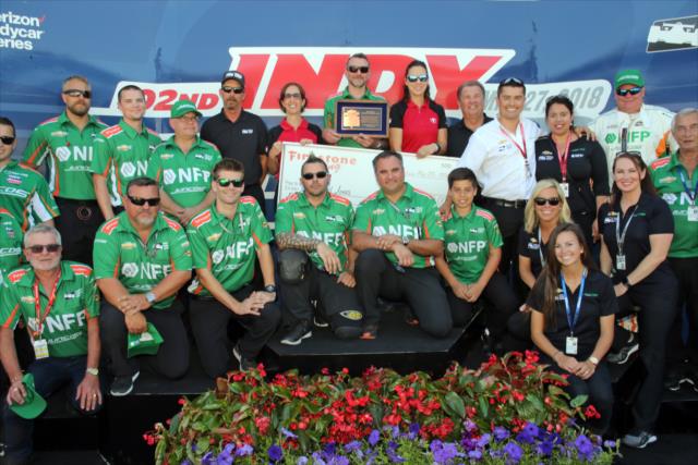 Juncos Racing and Firestone Racing recognize Crew Chief Richard Jones with the Clint Brawner Mechanical Excellence Award at the Indianapolis Motor Speedway -- Photo by: Richard Dowdy