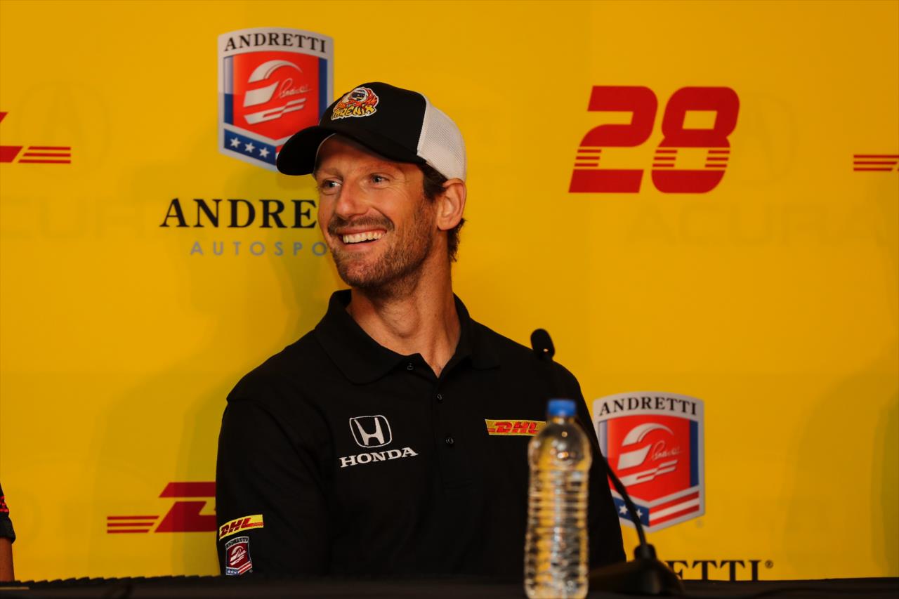 Romain Grosjean during driver announcement - Acura Grand Prix of Long Beach -- Photo by: Joe Skibinski