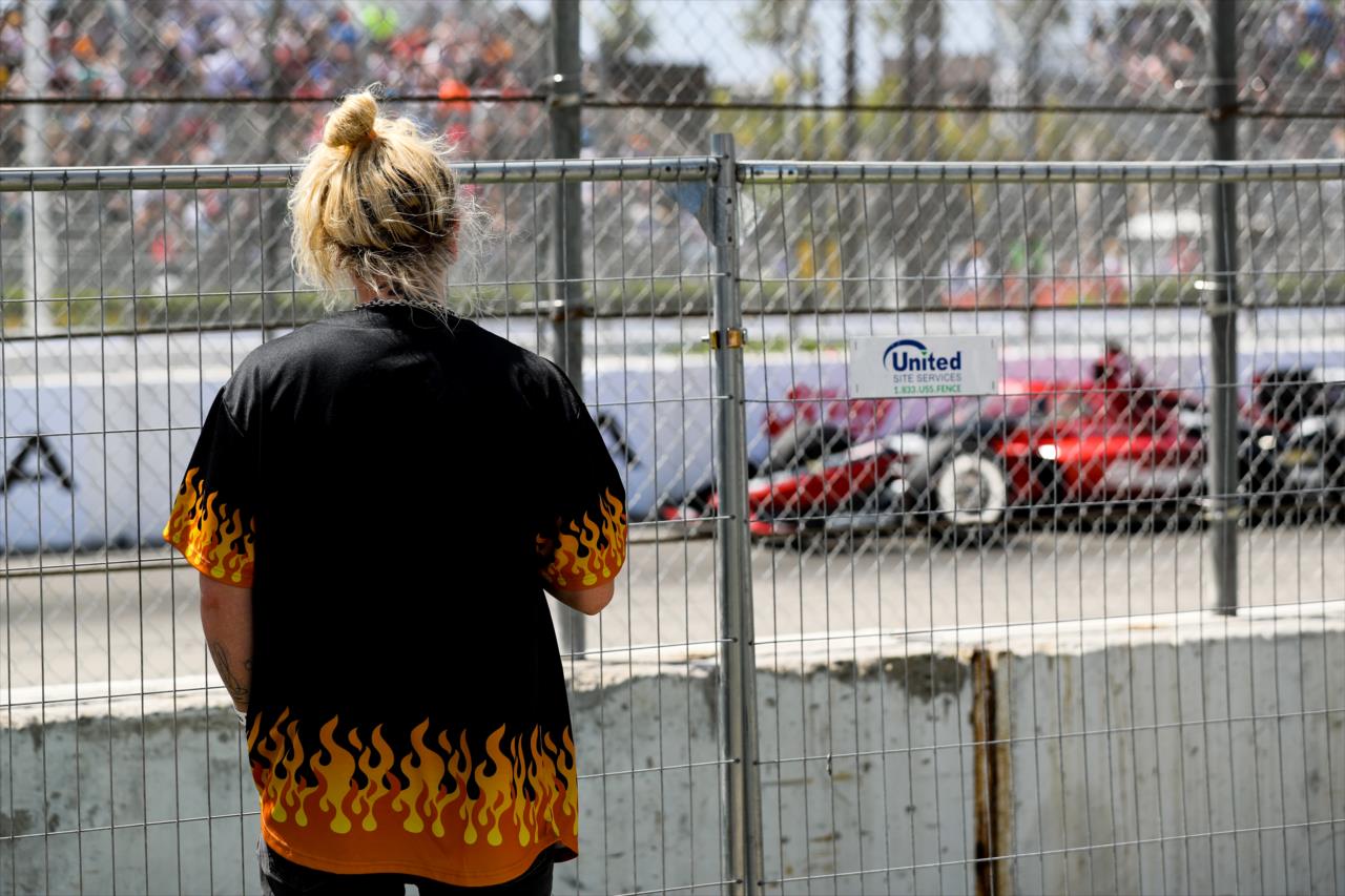 A fan watches on - Acura Grand Prix of Long Beach - By: Joe Skibinski -- Photo by: Joe Skibinski