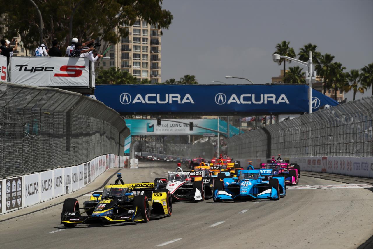 Colton Herta, Josef Newgarden and Alex Palou - Acura Grand Prix of Long Beach - By: Joe Skibinski -- Photo by: Joe Skibinski