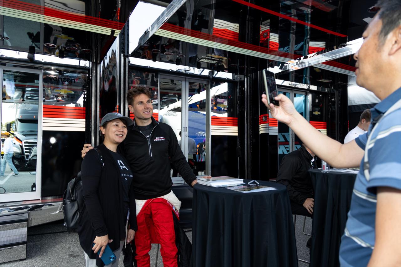 Will Power takes a photo with a fan - Acura Grand Prix of Long Beach - By: Travis Hinkle -- Photo by: Travis Hinkle
