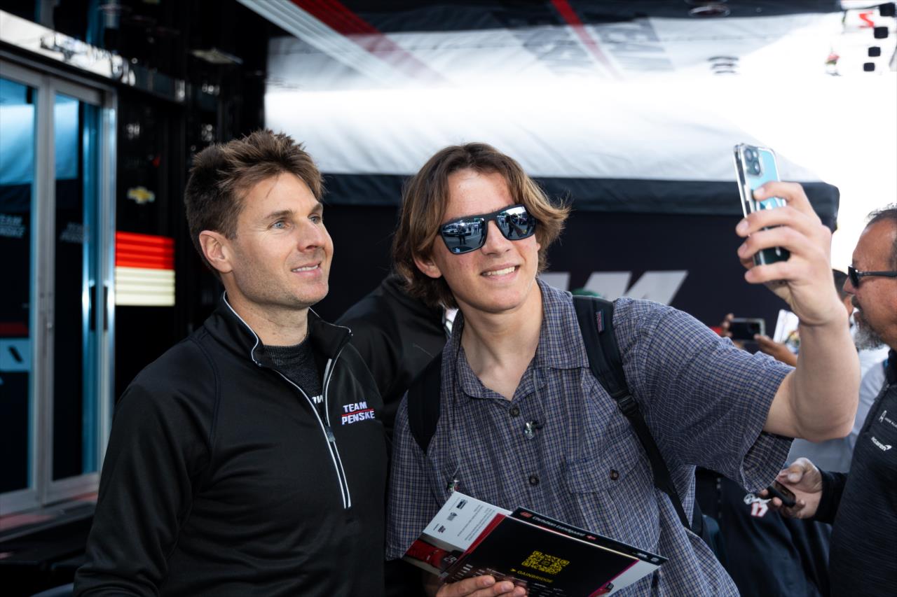 Will Power takes a selfie with a fan - Acura Grand Prix of Long Beach - By: Travis Hinkle -- Photo by: Travis Hinkle